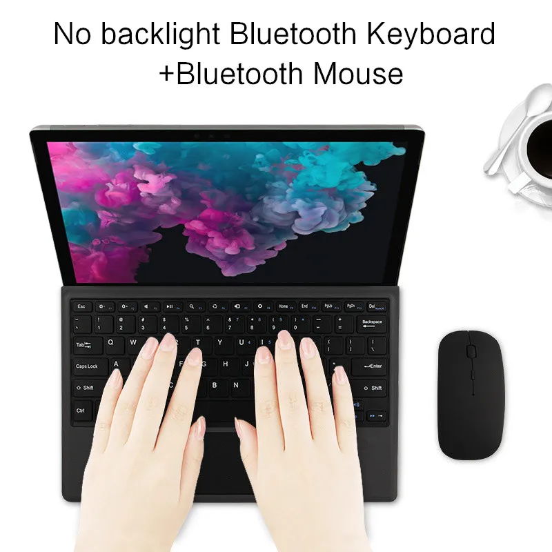 Клавиатура для microsoft Surface Pro 6 5 4 Pro5 Pro4 Bluetooth клавиатура чехол Беспроводная мышь планшет ноутбук компьютер 12,3" - Цвет: NoBacklight AddMouse