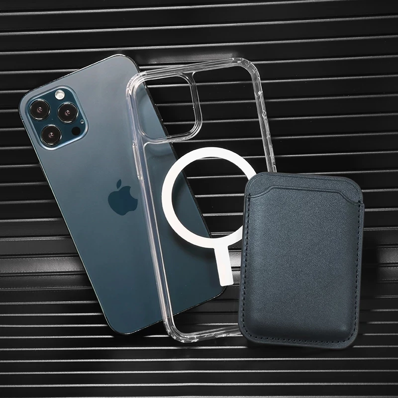 

2 in 1 Transparent Magnetic Case + Wallet Card Bag for iPhone 12 Pro Max Mini Magnet Card Holder for iPhone 11 Pro Max