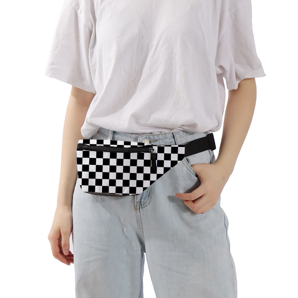 Поясная Сумка Deanfun в клетку для женщин водонепроницаемая забавная 3D сумка с