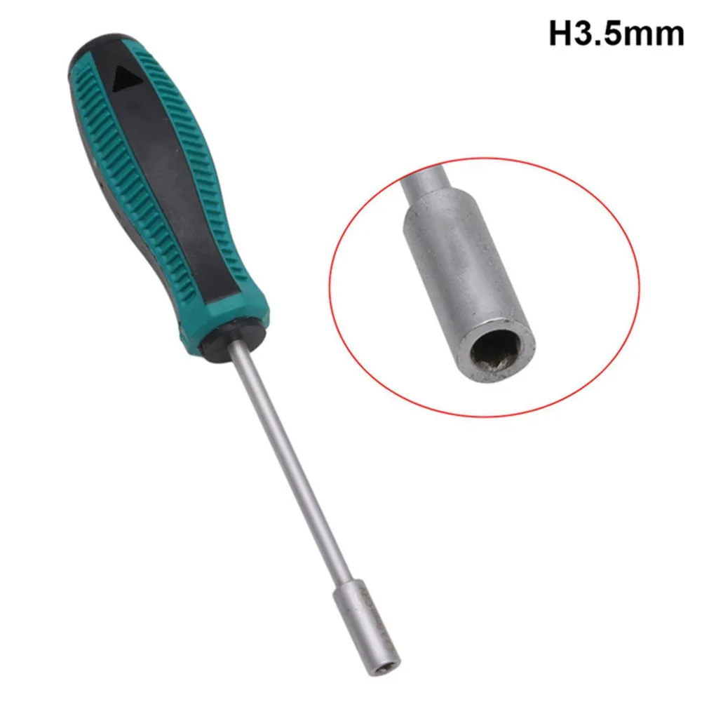 

1pc 3.0/3.5/4.0/4.5/5.0/5.5/6.0m Metal Screwdriver Socket Wrench Hex Nut Key Nutdriver Hand Tool With Anti-slip Handle