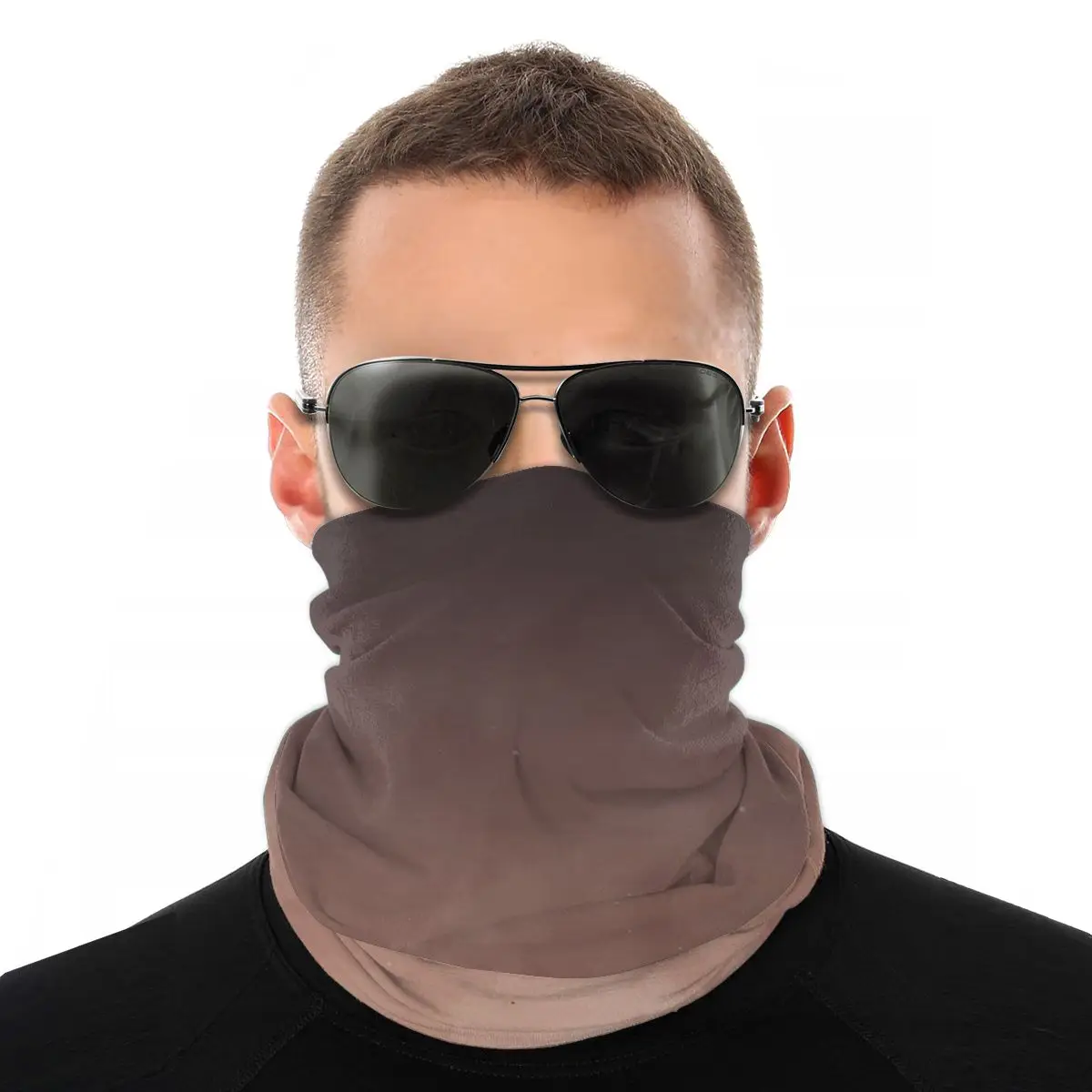 

Watercolor Gradient Brown Scarves Half Face Mask Unisex Halloween Tube Mask Tubular Bandanas Versatility Headband Biking Camping