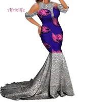 african bodycon party wedding clothing for lady fashion plus size oversize evening dress for elegant women cultivated maxi wy554