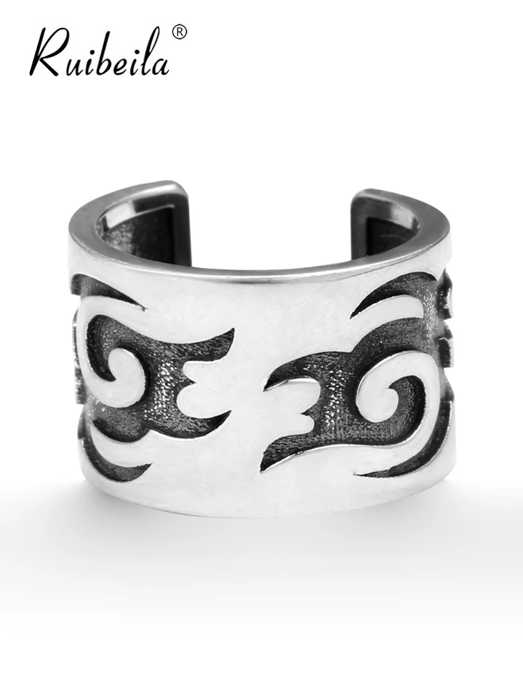 

ruibeila Pierced Tattoo Pattern Earrings-925 Silver Men's and Women's Fake Cartilage Earrings-Hip Hop Trend Earrings