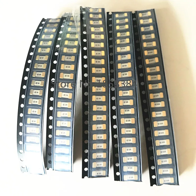 5 значений * 20 шт. (каждый) = 100 шт./лот комплект предохранителей SMD 1808 1A 2A 3A 5A