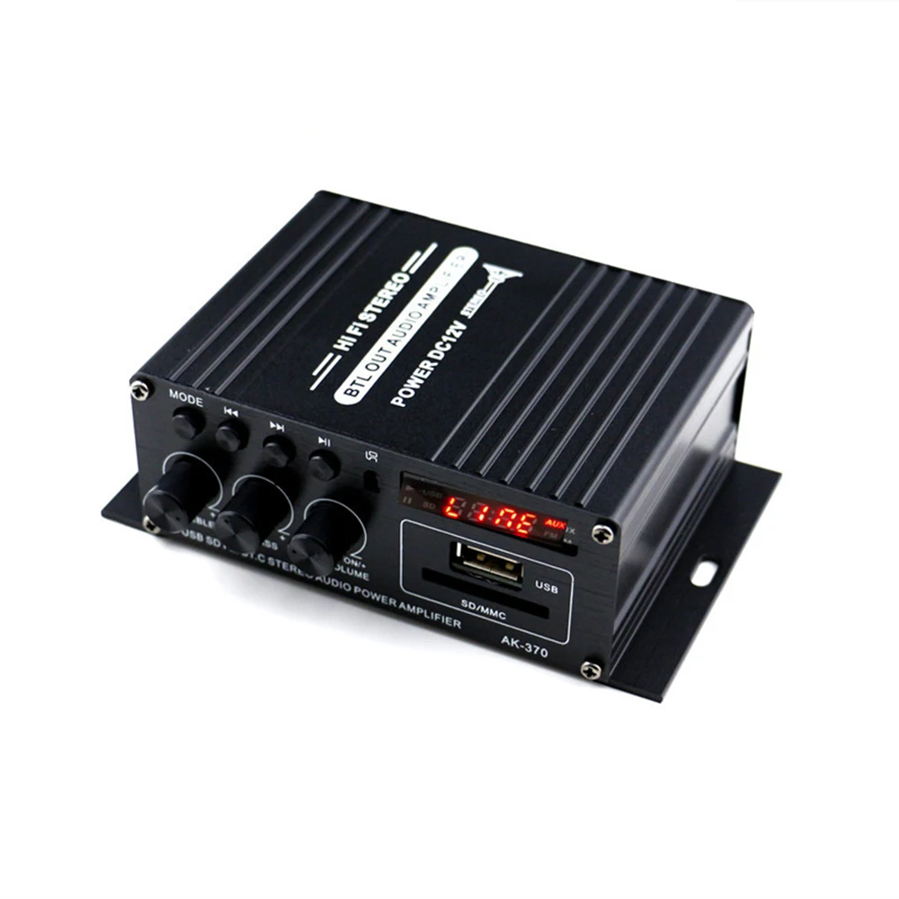Автомобильный аудио усилитель 12 В Bluetooth Hi-Fi MP3 радио стерео бас динамик бустер