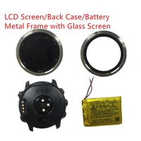 for garmin forerunner 645 smartwatch repair parts original lcd screen metal frame with glass screen back case no sensor