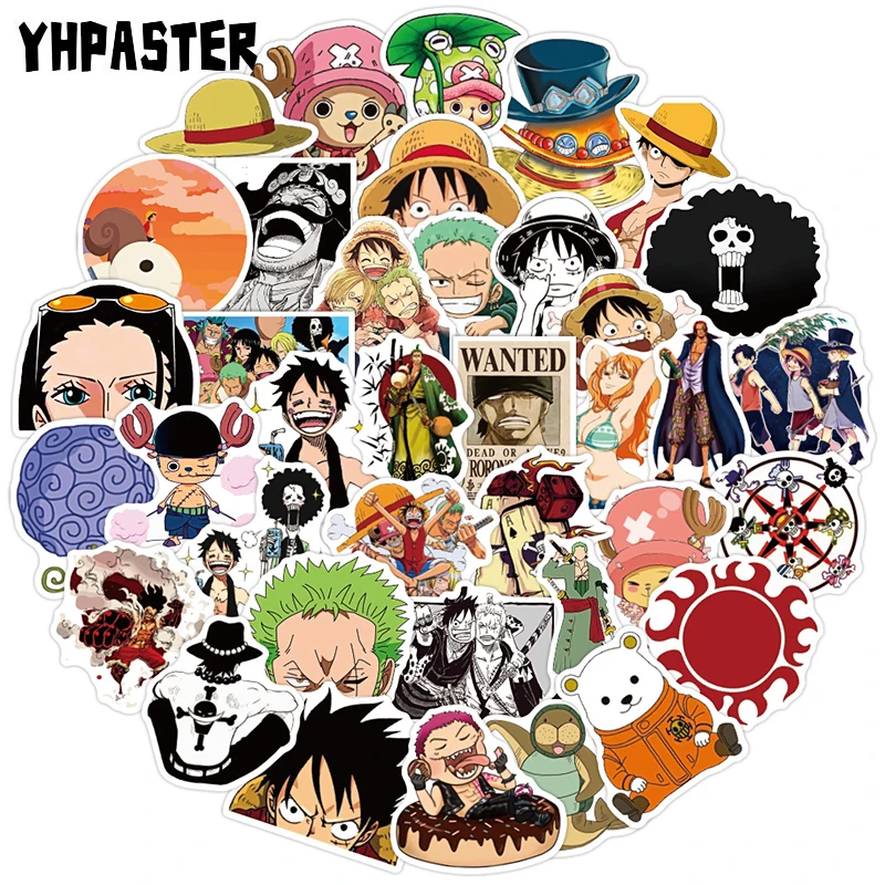 10/30/50pcs/pack ONE PIECE Luffy Stickers Anime Sticker Notebook Motorcycle Skateboard Computer Mobile Phone Cartoon Toy Trunk