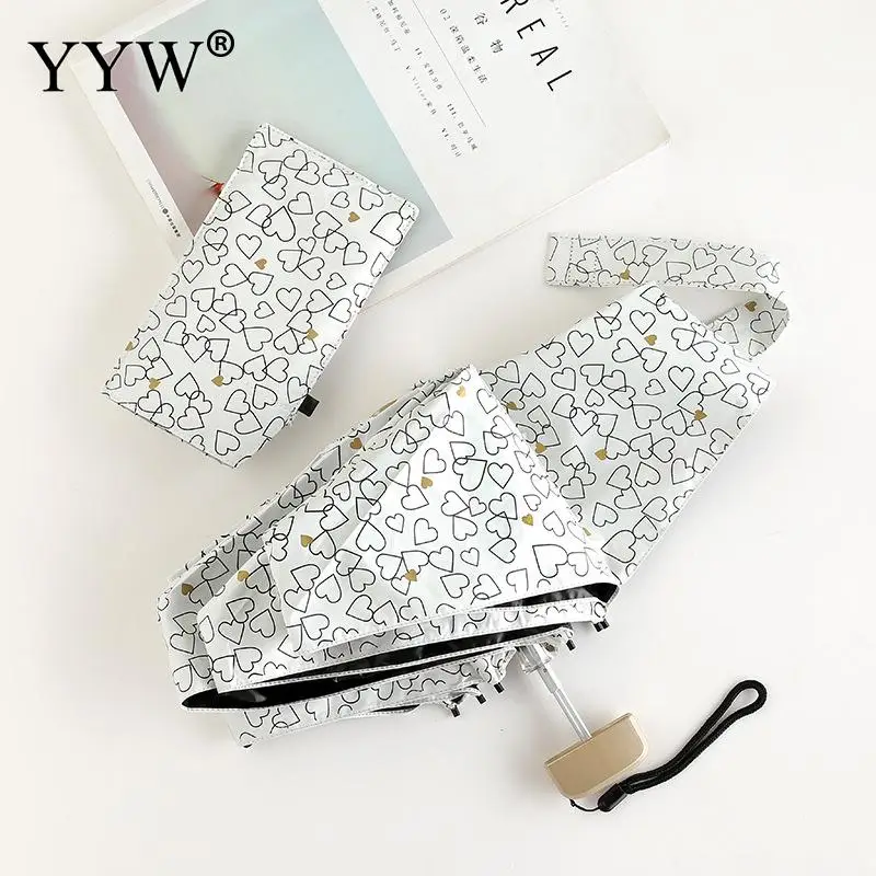 off white Складной зонт от солнца дождь женские зонты детский зонтик Paraguas анти-УФ зонтик винил Ambrella путешествия Sombrilla портативный - Цвет: off white