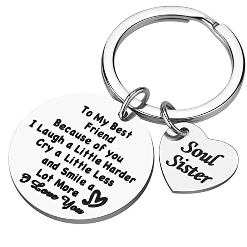 

Friendship Key Chain Best Friend Gift Thank You Gift for Best Friend Silver Keychain Women Key Ring Christmas Birthday Gift