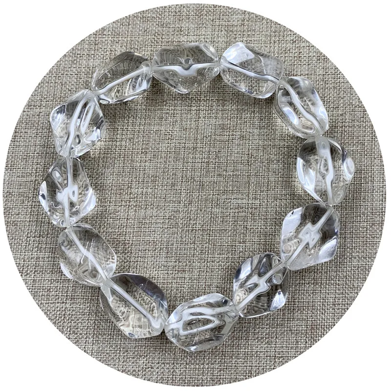 

Natural White Crystal with Type Non-specification Bracelet Bracelet Original Stone Polished Transparent Men's Gift