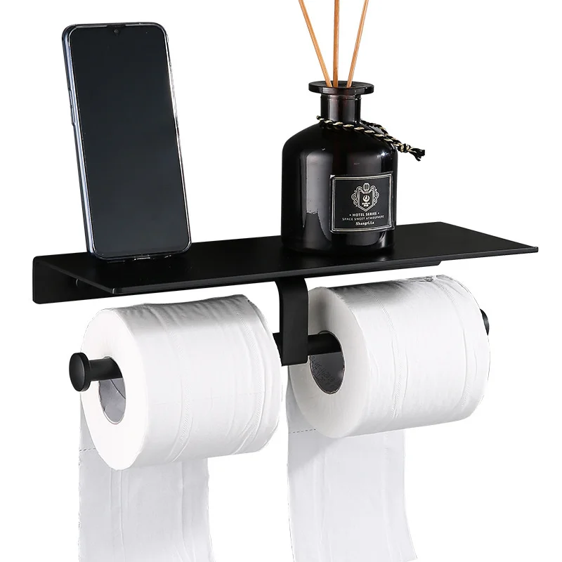 

Черная матовая вешалка для полотенец, вешалка для туалетной бумаги, аксессуары для ванной комнаты, алюминиевая вешалка.