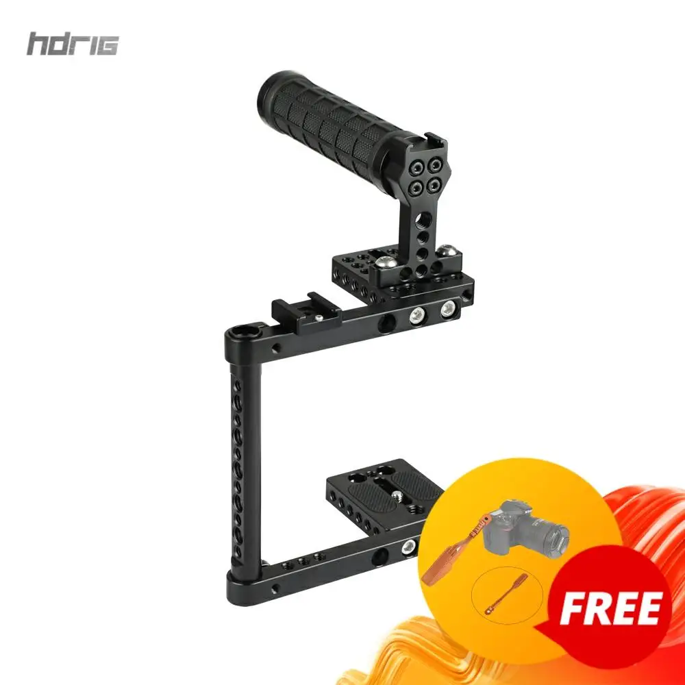 Держатель HDRIG для камеры DSLR резиновая верхняя ручка 2 башмака крепления Canon 600D 700D