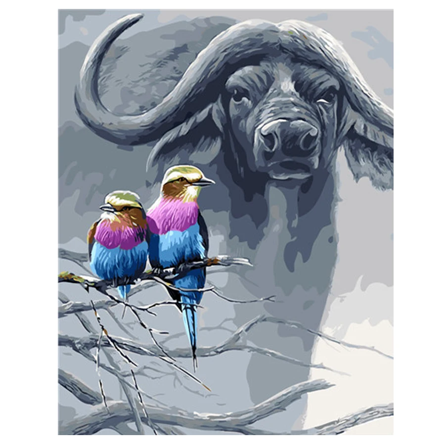 DIY 5D Алмазная мозаика 3d алмазов картина коровы и птицы вышивка крестом Наборы