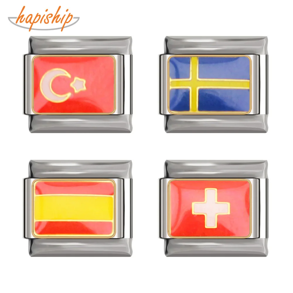 Hapiship 2019 I Love Spain Швеция Швейцария Турецкий флаг итальянский Шарм Подходит 9 мм