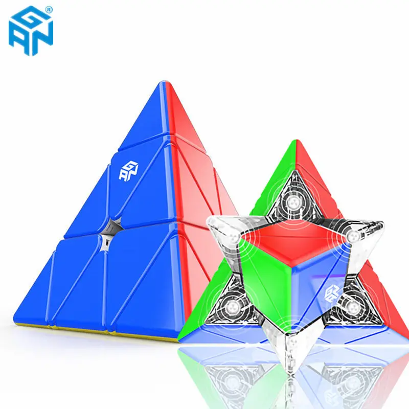 

GAN Pyramid 3x3x3 Magnetic Pyramid Cube Stickerless Enhanced Core Positioning Magnets Triangle Speed Gan cube Toys For Children