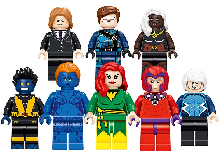 8 шт. Marvel X-men Magneto проф X Mystique Quicksilver Phoenix строительные блоки игрушки для детей