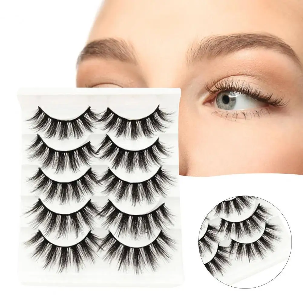 

5 пар, накладные ресницы, кошачий глаз, не размазывается, косметика, натуральный вид, норковые ресницы для девочек