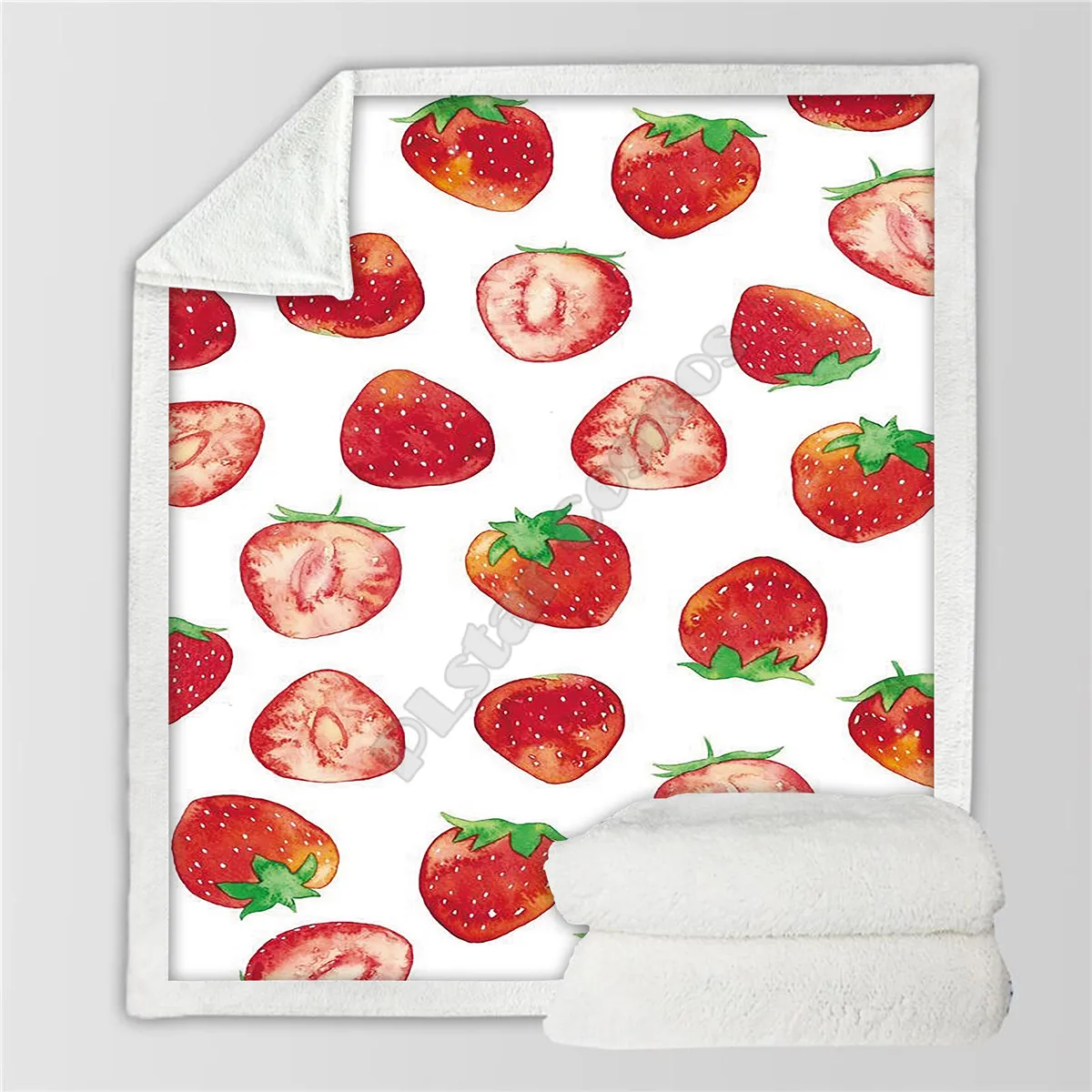 

Strawberry Fleece Blanket 3D All Over printed Wearable Blanket Adults/kids Fleece Blanket