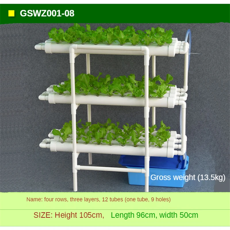 3 layer PVC-U Tube Vegetable Planting Rack 108 Holes Soilless Hydroponic Water Pipe Shelf Indoor Healthy New Life Planter Shelf