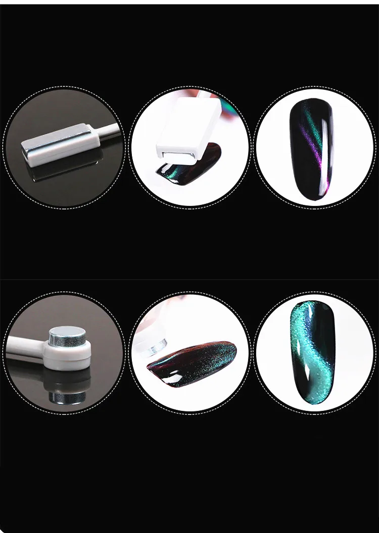 Double Headed Nail Art Magnet Stick Cat Eyes Magnet for Nail Gel Polish 3d Line Strip Effect Strong Magnetic Pen Tools
