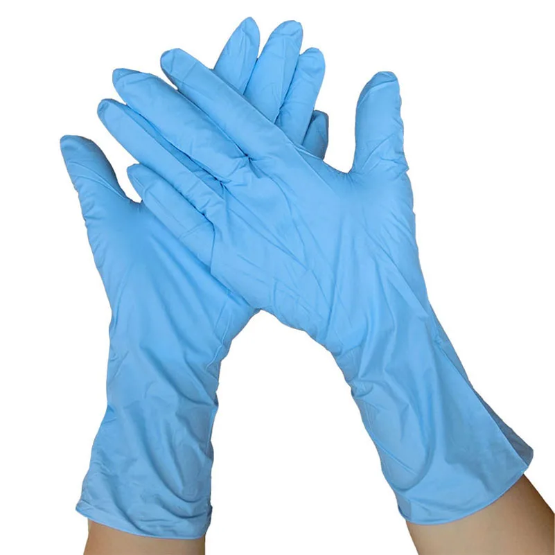 10pcs Disposable Nitrile Gloves Latex Dentistry Powder Free Protection Rubber Chemicals Laboratory Long Working | Безопасность и