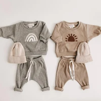 fashion kids clothes set toddler baby boy girl pattern casual tops child loose trousers 2pcs baby boy designer clothing outfit