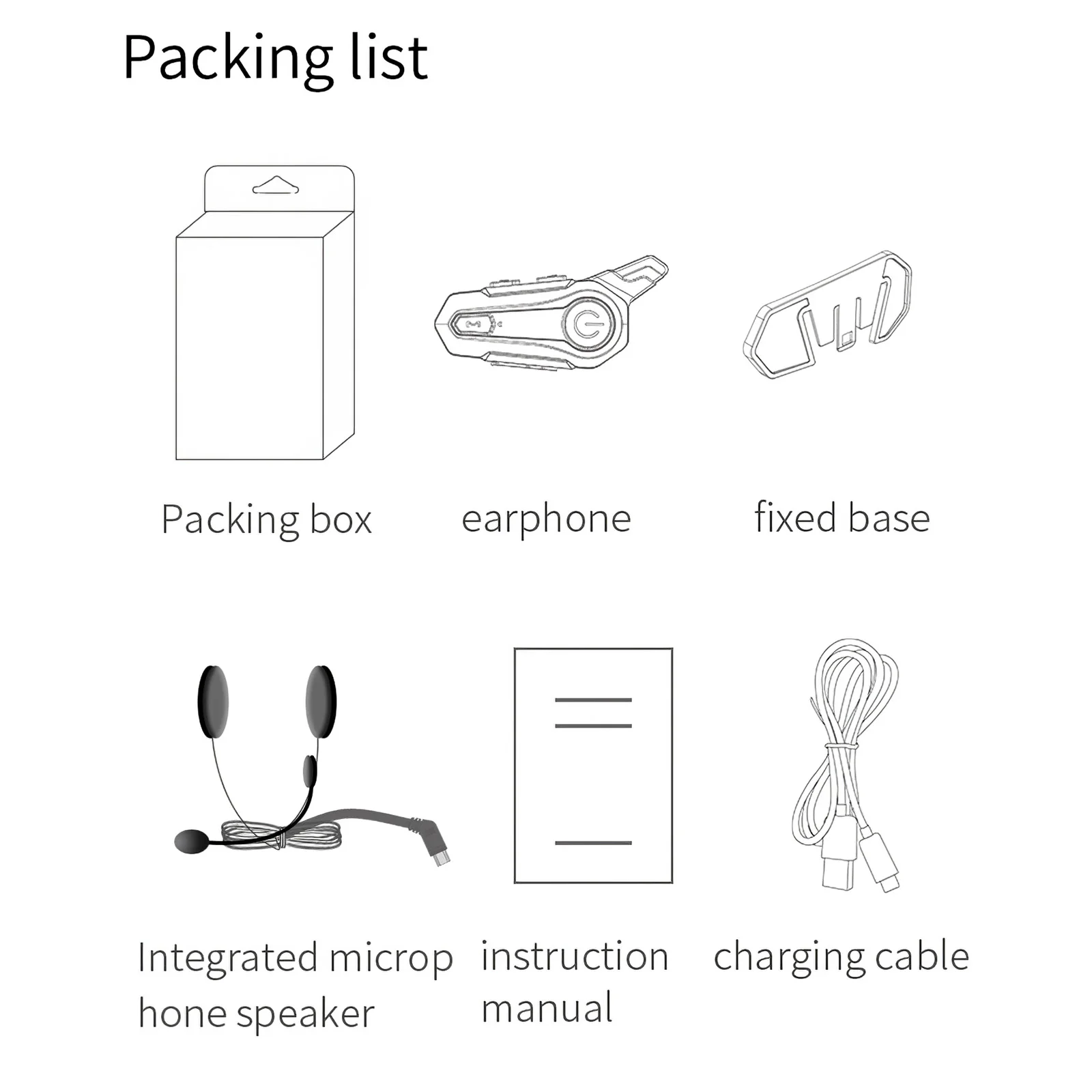 

800mAh Battery Bluetooth 4.2 Helmet Headphone Bluetooth Motorcycle Headset Intercom Motor Bike Earphone Microphone Built-In 3.7V