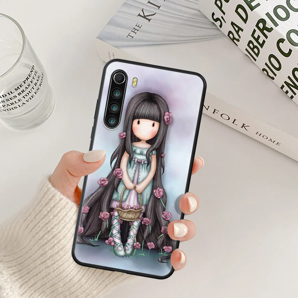 

Cartoon Lovely Santoro Gorjuss Phone Case For Xiaomi Redmi Note 7 8 8T 9 9S 4X 7 7A 9A K30 Pro Ultra black Waterproof Silicone