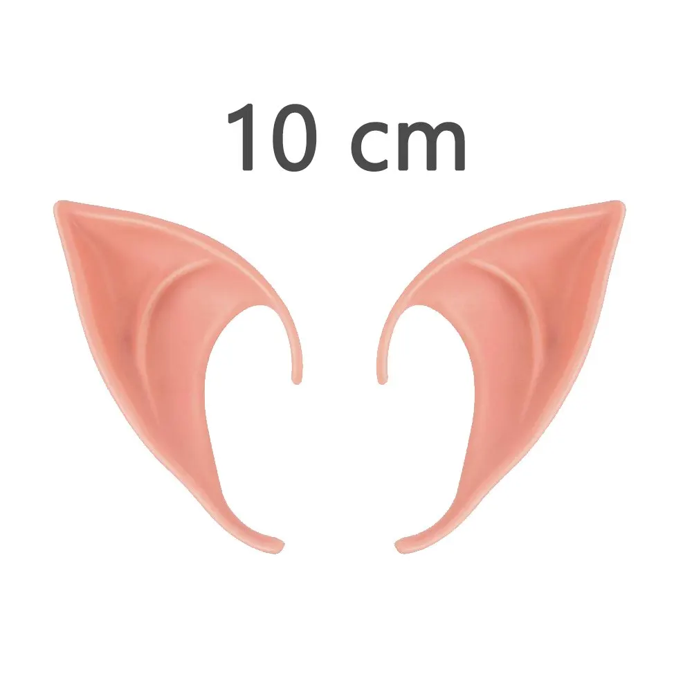 Pink Skin 12CM Эльф уши косплей костюм на Хэллоуин из латекса Маска Фея Гоблин уши вампира эльфри Свинья Нос Маскарад вечерние аксессуары - Цвет: Pink Skin 12CM
