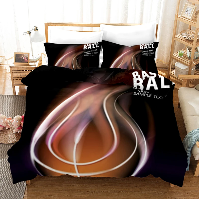 

Yi chu xin 3d basketball bedding set luxury boy's duvet cover set single size bed set 200*200 bed comforter Custom size