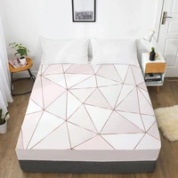 mattress cover fitted sheets with elastic band bedsheet bed sheet linens 160x200200x220cm size 3d printed pink plaid