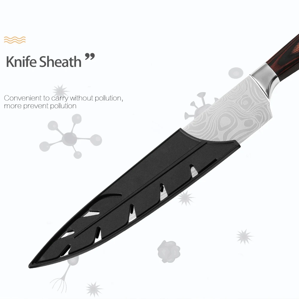 Набор кухонных ножей из нержавеющей стали Sowoll 7CR17 9 шт. набор поварских с цветной