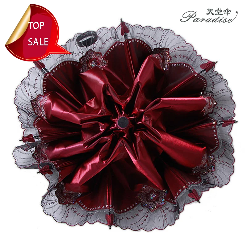 

Paradise Anti Ultraviolet Sunscreen Umbrella Black Glue Small Fresh For Goddess Female Dual Purpose Sunny or Rainy Lace Sunshade