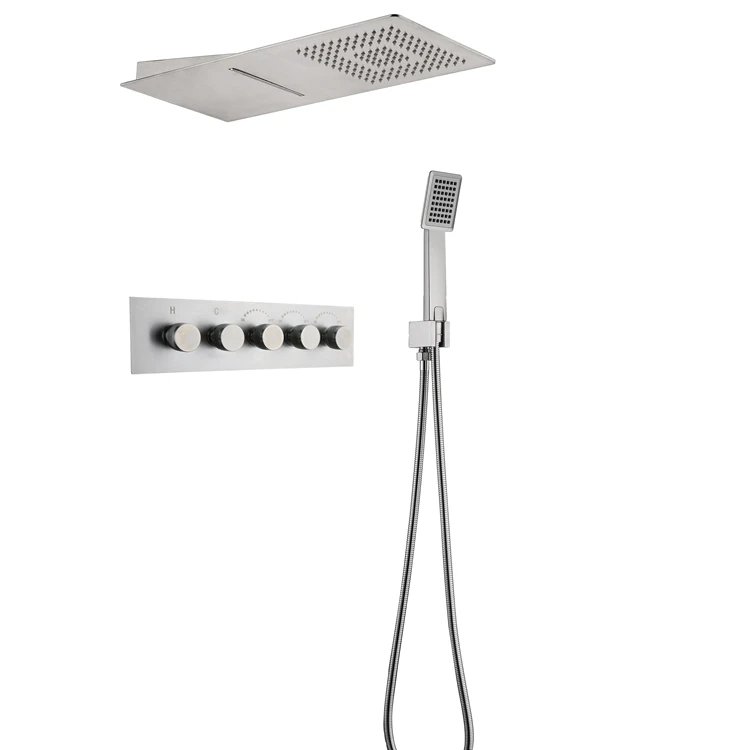 

best selling wall mounted rainfall stainless steel concealed faucet shower set