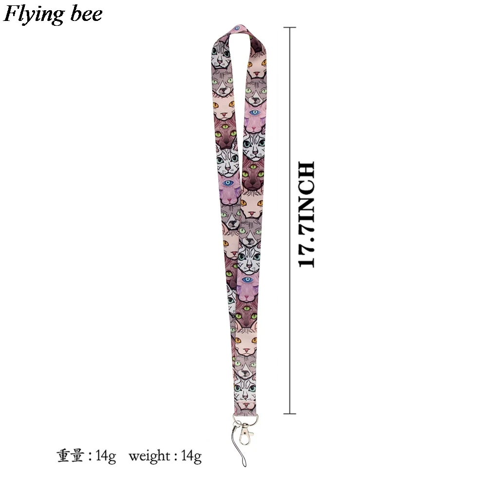 Flyingbee мультфильм кошка животные КЛЮЧИ ID карта тренажерный зал Мобильный телефон