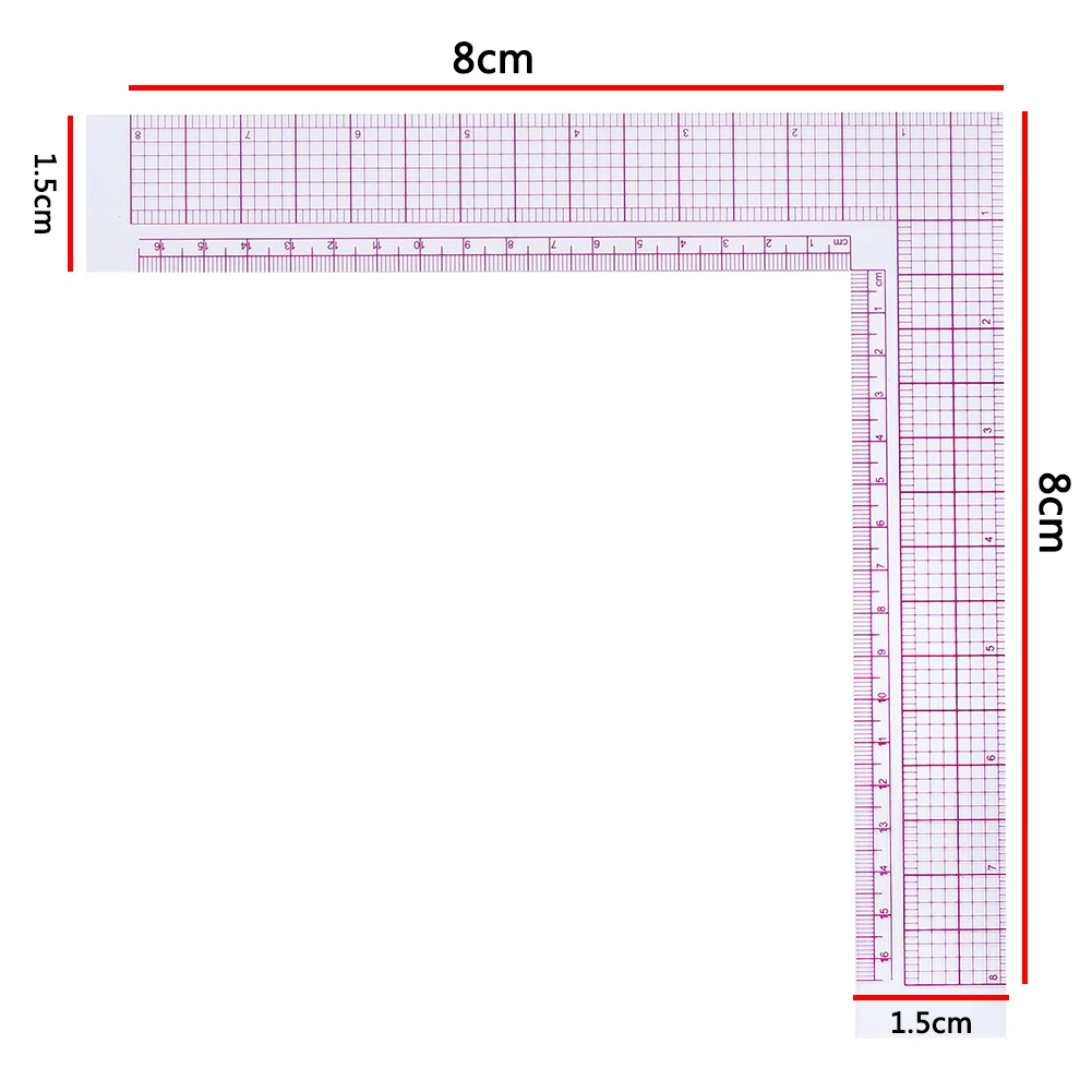Ремесло школы шитья L форма резки одежды DIY пластик с ясным масштабом