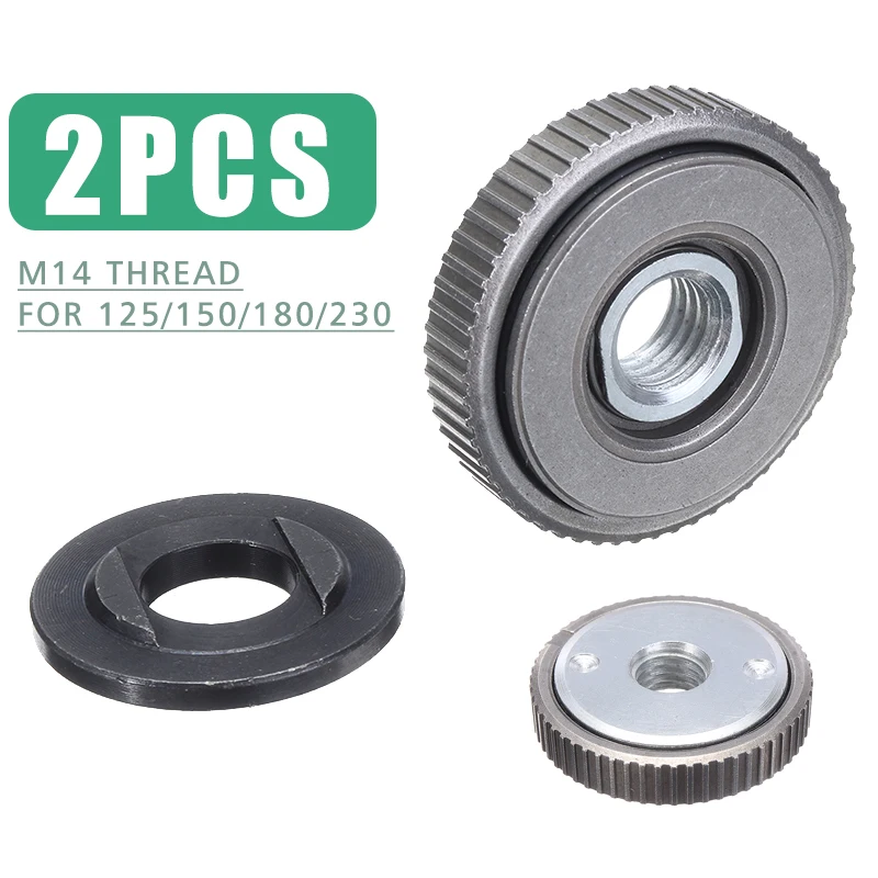 

2pcs Self-Locking Plate Chuck M14 Thread Angle Grinder Inner Outer Flange Nut Tool Quick Release Clamping Nuts