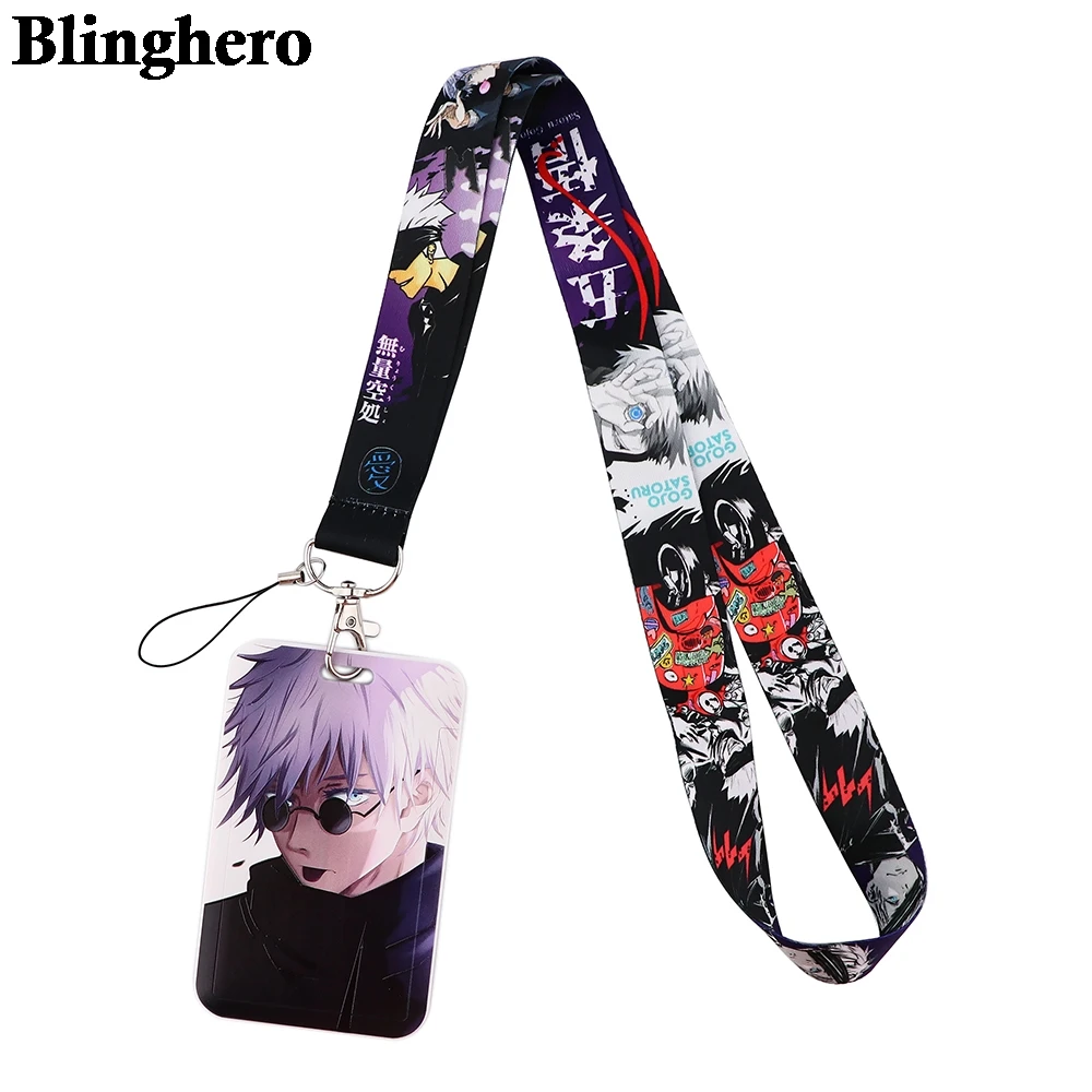 

CB456 Anime Boy Keychain Lanyard Card Holder Name Badge Holder Students Work Bank Credit Card Students Bus Case With Lanyard