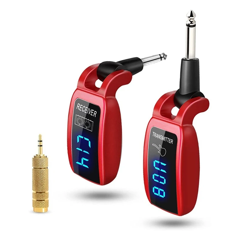 

Wireless Guitar System,UHF Wireless Guitar Transmitter Receiver With HD LED Screen For Electric Guitar Instruments
