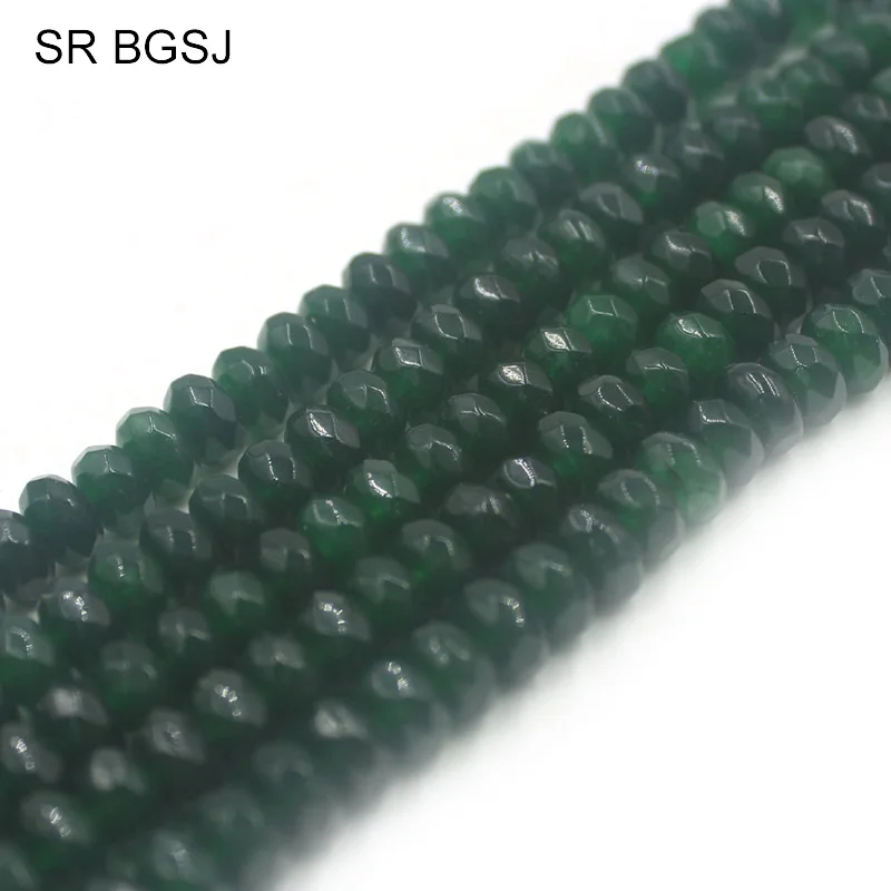 Бесплатная доставка 5x8 мм граненый темно-зеленый Тайвань Jades Rondelle драгоценные