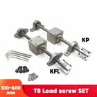 1 комплект свинцовых винтов для 3D-принтера T8, 82 мм, шаг 2 мм, 250, 300, 400, 500, 550 мм, KP08 KFL08, комплект свинцовых винтов с соединителем