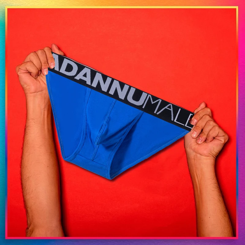 

ADANNU Briefs No Side Seams Concave Convex Carved Belt Male Underwear Soft Nylon Inside Printed Tagless Label Seamless Man Pnats