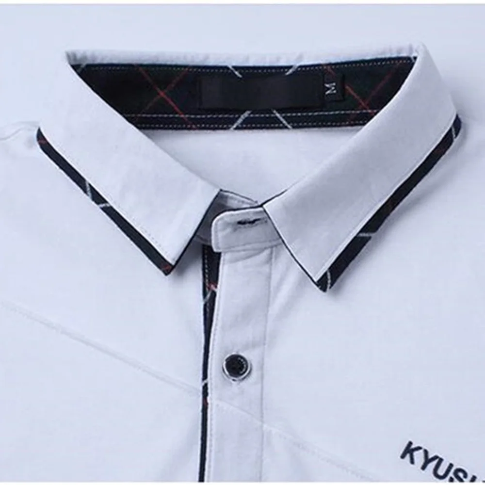5XL Polo Shirt Collar Men Plus Size 3XL 4XL Autumn Button Brand Men Polo Shirt Long Sleeve Casual Male Shirt Dress Polo Shirts images - 6