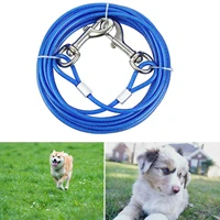 honhill 5m practical pets wire rope double end traction rope dog collars harnesses training rope leashes metal hooks pet product