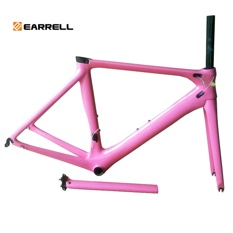EARRLL углеродная велосипедная дорога рамка Di2 без логотипа механические розовый