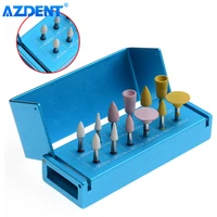 azdent dental porcelain polishing kit ra 2112 for low speed contra angle handpiece soft silicone polishers dentistry tools