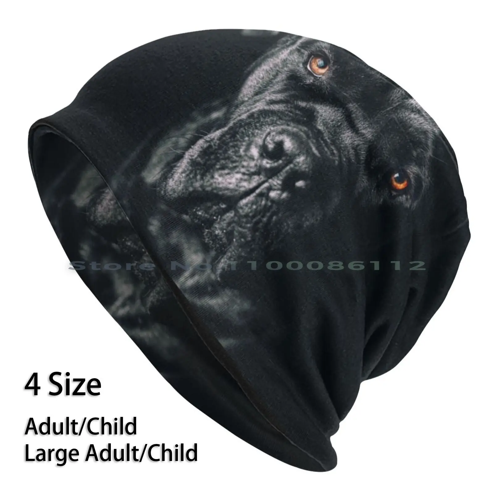 

The Art Of Dog Cane Corso-Italian Mastiff Beanies Knit Hat Black And White Dark Background Eye Italian Mastiff Black Background