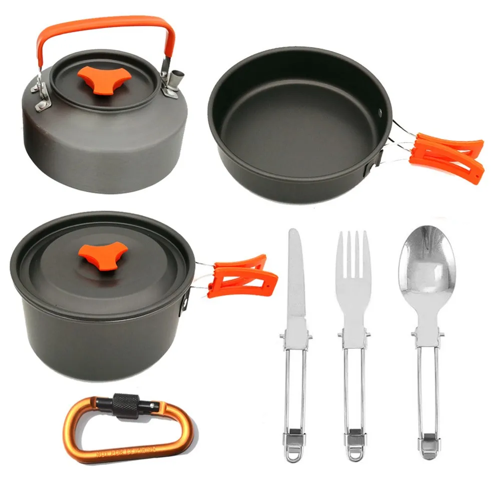 

Camping Cookware Set Outdoor Cookware Set Folding Cookware Non-stick Pan Pan Kettle Bowl Picnic Cookware Equipment