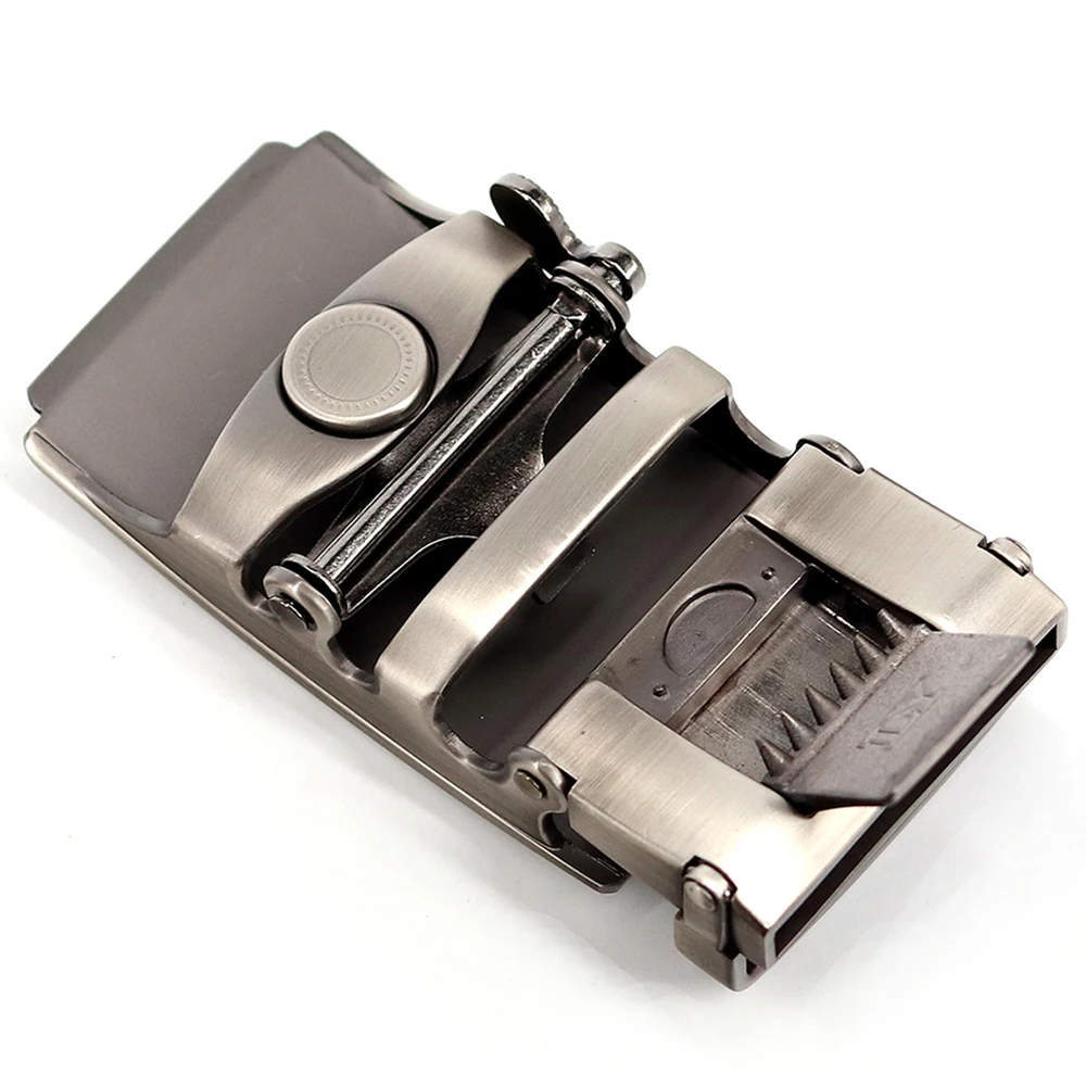 

Men's Automatic Belt Buckles Alloy Irregular Gray Casual Click Buckle Wire Drawing Process Fits In 3.5 CM Ratchet Belt QS0011
