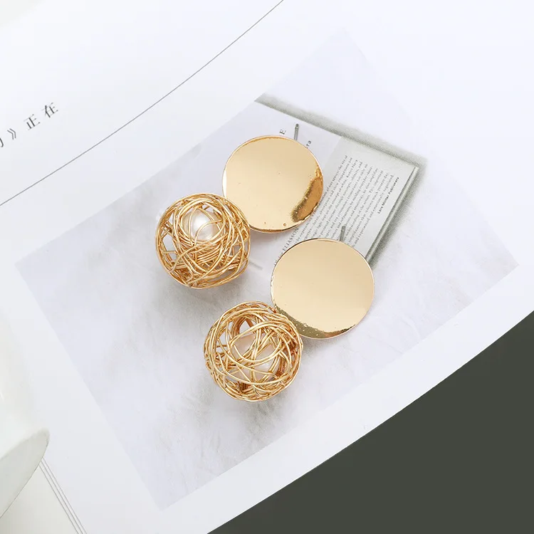 Золотые жемчужные серьги для женщин модные корейские драгоценности свадебной